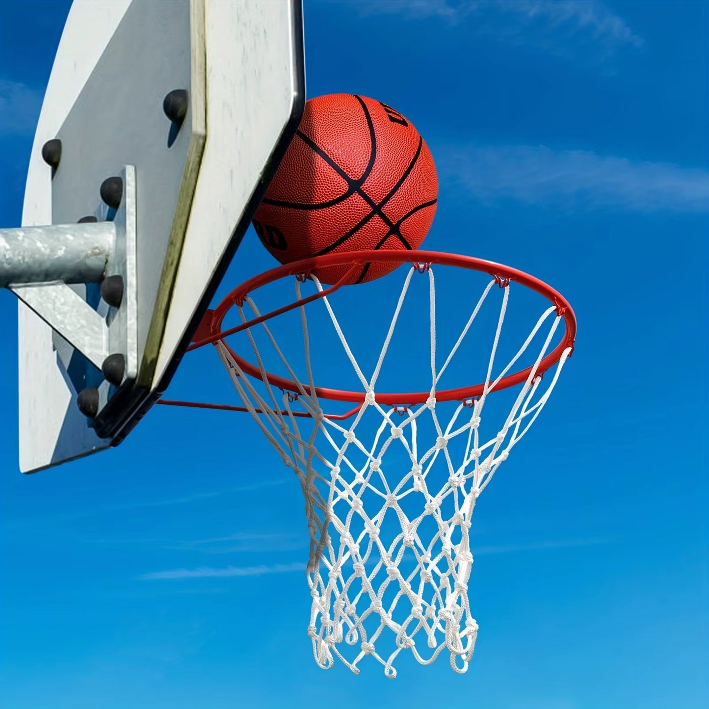 1/2Pcs Basketball Rack Net with 12 Loops Heavy Duty Outdoor Basketball Net Replacement Detachable Basketball Net