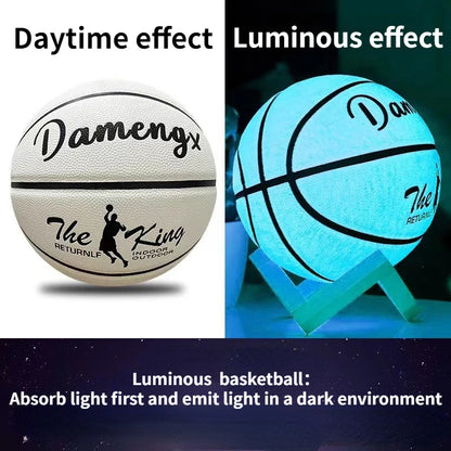 Holographic Reflective Basketball Size 5/7 for Youth Adults Glowing Luminous Basketball Outdoor Indoor Rubber Balls High Quality