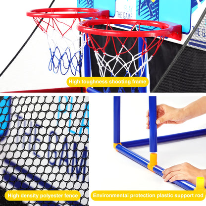 Basketball Hoop for Kids, Arcade Basketball Game Set 2 Player, Outdoor Indoor Basketball Hoop with 6 Balls with Pump, Basketball Goal for Children Toddlers, Sports Toys for 3-6 Year Old Boys Girls