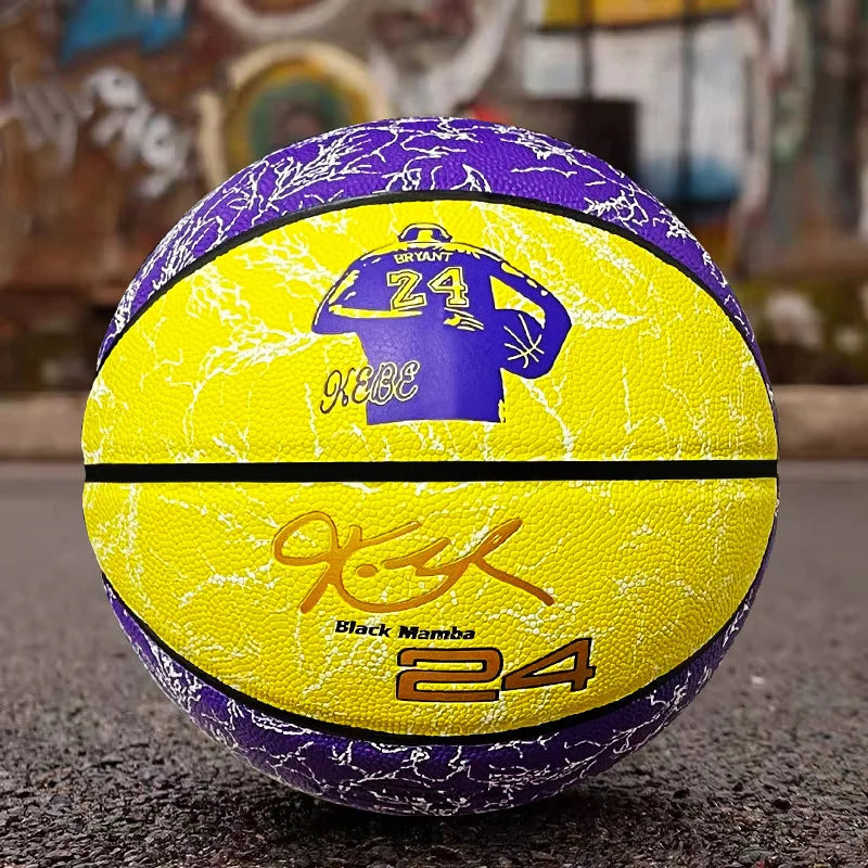 Holographic Reflective Basketball Size 5/7 for Youth Adults Glowing Luminous Basketball Outdoor Indoor Rubber Balls High Quality
