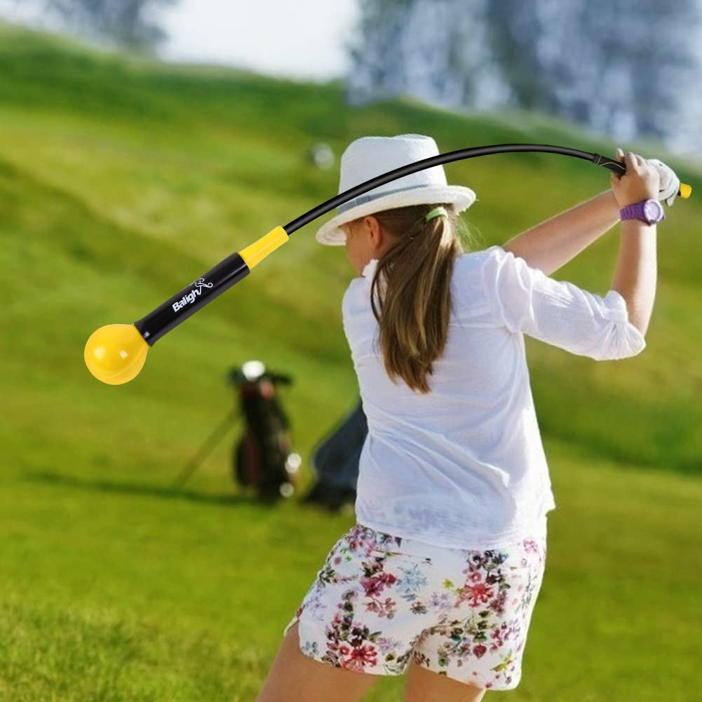 Golf Swing Trainer Aid 48"/40" Warm-Up Stick for Strength Flexibility Tempo Training Golf Practice Aid with Weighted Head Swing Corrector for Men Women