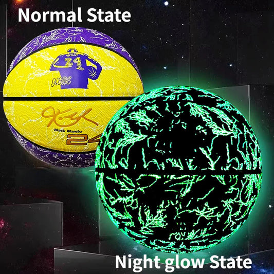 Holographic Reflective Basketball Size 5/7 for Youth Adults Glowing Luminous Basketball Outdoor Indoor Rubber Balls High Quality